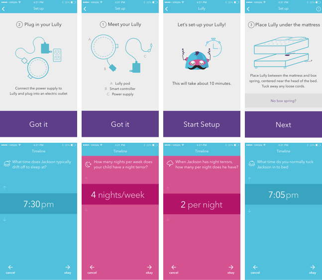 Field tested UX UI with parents of children suffering from night terrors to create reassuring experience